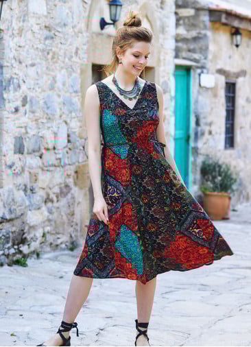 Etnic Patterned Boho Chic Summer Day Dress
