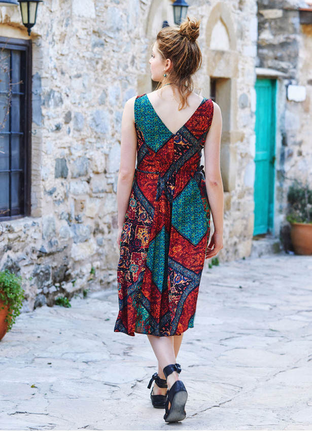 Etnic Patterned Boho Chic Summer Day Dress