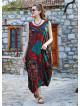 Ethnic Print Pocket Detailed Scoop Neck Loose Fit Maxi Sundress