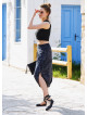 Gray Elastic Waist Low Rise Skirt Pants