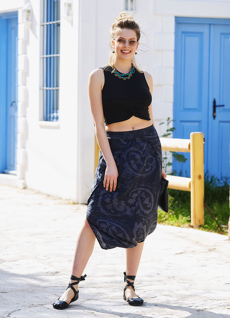Gray skirt boho clearance