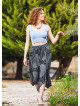 Gray Patterned Bohemian Split Front Palazzo Pants