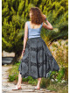 Gray Patterned Bohemian Split Front Palazzo Pants