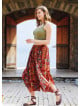 Floral Patterned Bohemian Split Front Palazzo Pants