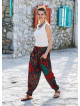 Ethnic Print Elastic Waist Boho Style Baggy Pants