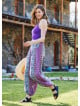 Elastic Waist and Hem Mid Rise Floral Printed Harem Pants