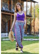 Elastic Waist and Hem Mid Rise Floral Printed Harem Pants