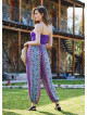 Elastic Waist and Hem Mid Rise Floral Printed Harem Pants