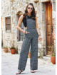 Ethnic Print Adjustable Buckle Straps Boho Jumpsuit