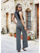 Ethnic Print Adjustable Buckle Straps Boho Jumpsuit