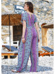 Half Sleeve Patterned Bohemian Jumpsuit
