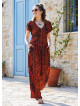 Half Sleeve Wide Leg Bohemian Jumpsuit