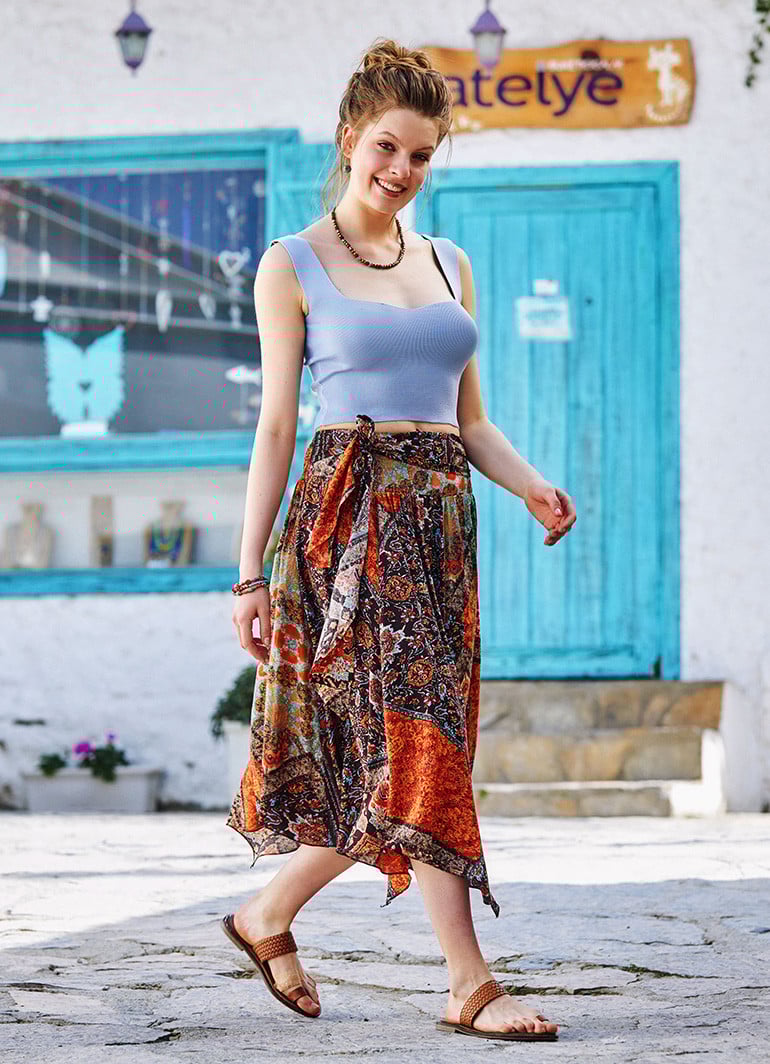 Bohemian midi skirts clearance