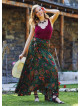 Gypsy Style Green Patterned Flowy Skirt