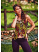 Sleeveless Wrap Front Boat Neck Summer Green Top