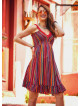 Laced Straps Frill Hem V Neck Striped Wholesale Gypsy Style Dress