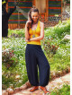 Easy Pull On Elastic Waist Black Yoga Harem Pants