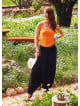 Shirred Waistband Elastic Hem Bohemian Flowy Black Harem Pants