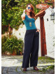 Zipper Detailed Pocket Black Women's High Waist Trousers 4642