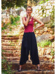 Hem Detailed Elastic Waist Wholesale Gypsy Black Flowy Midi Skirt
