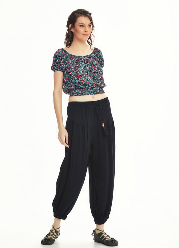 Drawstring Black Pants