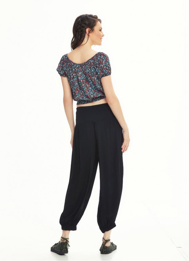 Drawstring Black Pants