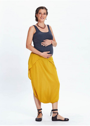 Pull On Elastic Waist Low Rise Maternity Culottes