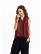 Shirt Collar Asymmetric Cut Red Authentic Blouse 4553