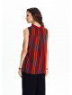 Shirt Collar Asymmetric Cut Red Authentic Blouse 4553
