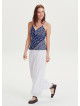 Elastic Waist Medium Rise White Harem Pants
