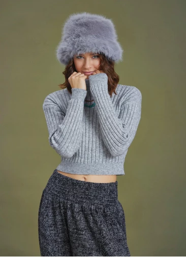Plush Gray Hat