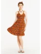 Strappy Frill Hem Laced Yellow Flowered Sundress