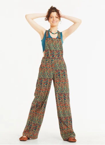 Adjustable Buckle Straps Flower Print Jumpsuit