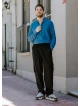 Comfortable Cut Black Mens Trousers With Elastic Waist and Waist