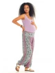 Floral Printed Elastic Waist and Hem Mid Rise Harem Maternity Pants