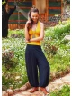 Easy Pull On Elastic Waist Black Yoga Harem Pants