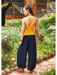 Easy Pull On Elastic Waist Black Yoga Harem Pants