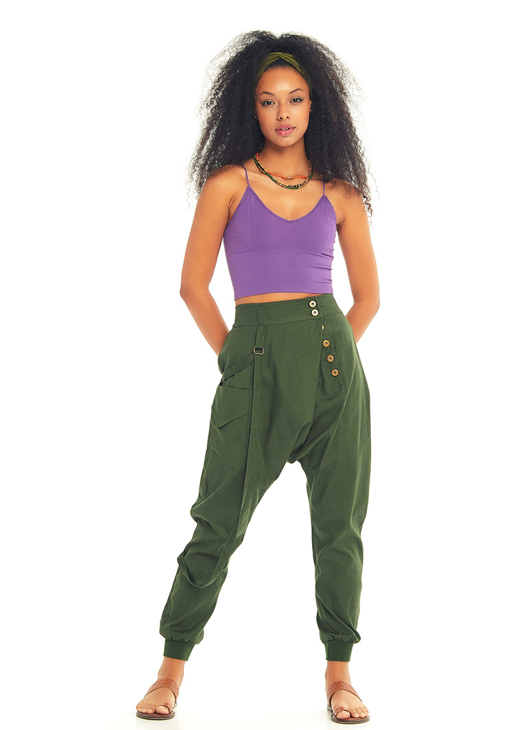 Elastic Ankle Cuffs Baggy Harem Pants 