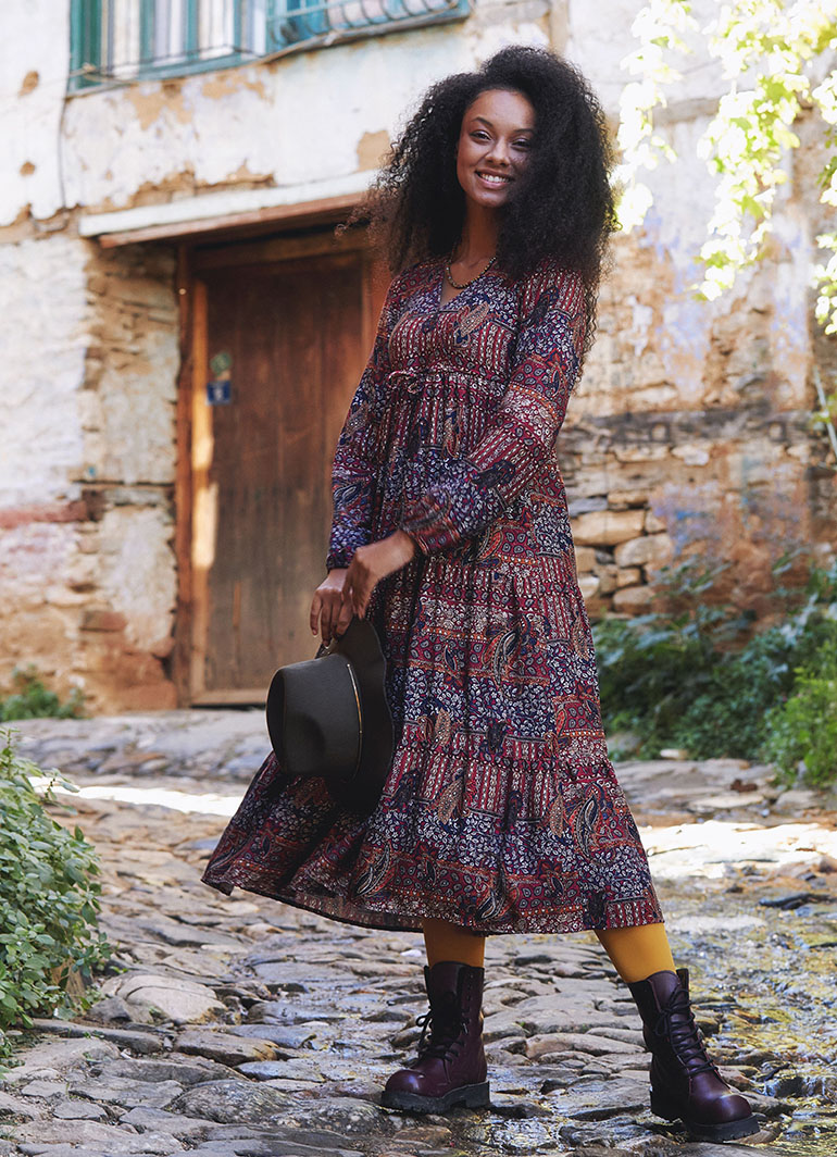 Layered Maxi Dress Wholesale Boho Clothing