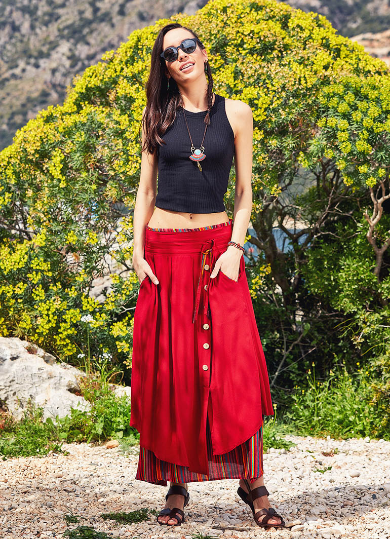 Gypsy red skirt hotsell